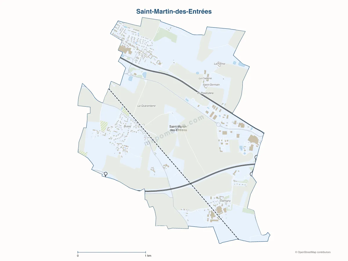 Carte de Saint-Martin-des-Entrées à personnaliser