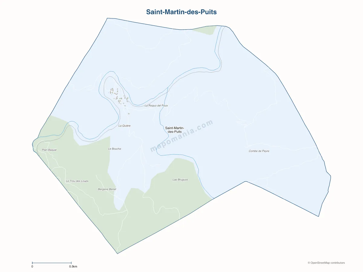 Carte de Saint-Martin-des-Puits à personnaliser
