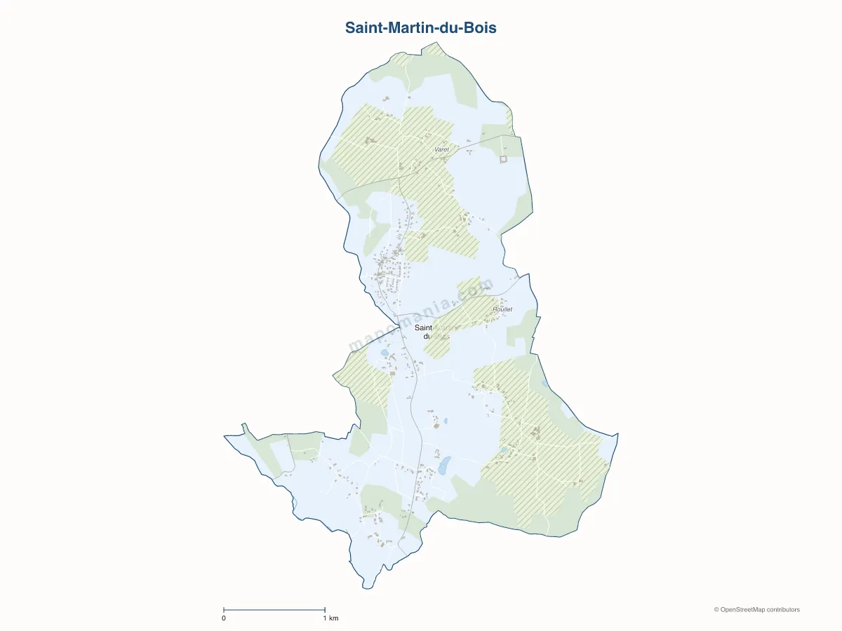 Carte de Saint-Martin-du-Bois à personnaliser