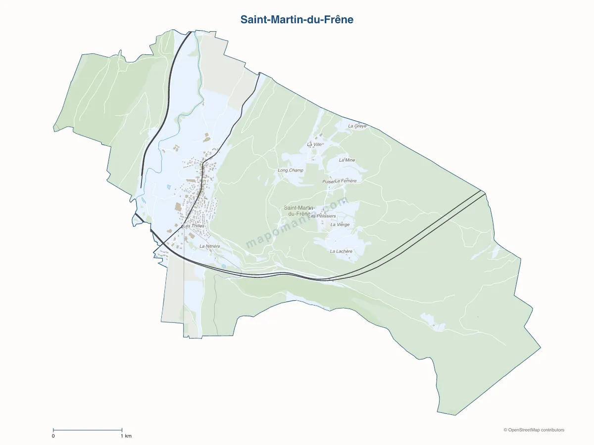 Carte de Saint-Martin-du-Frêne à personnaliser