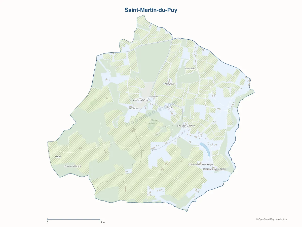 Carte de Saint-Martin-du-Puy à personnaliser