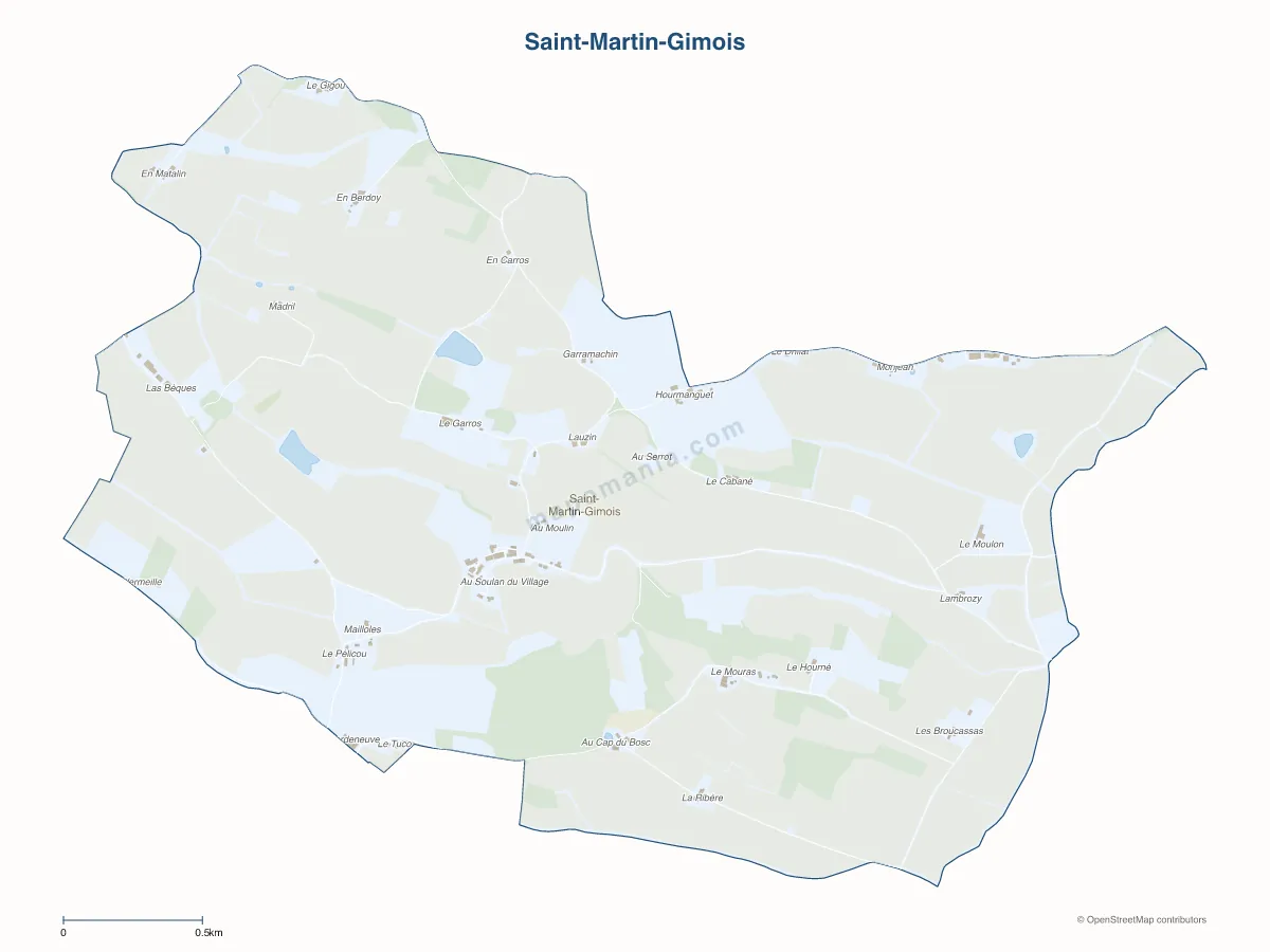 Carte de Saint-Martin-Gimois à personnaliser