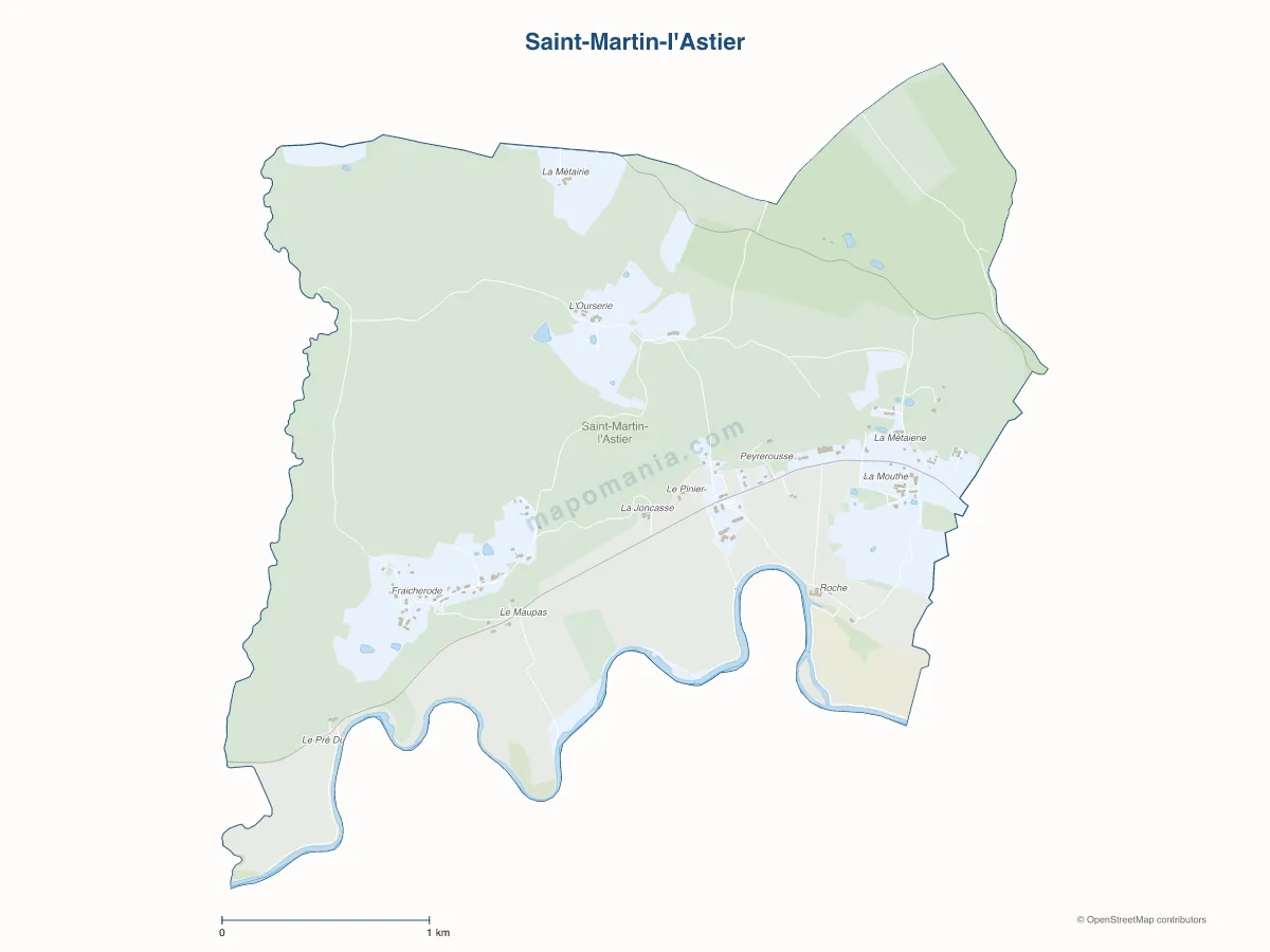 Carte de Saint-Martin-l'Astier à personnaliser