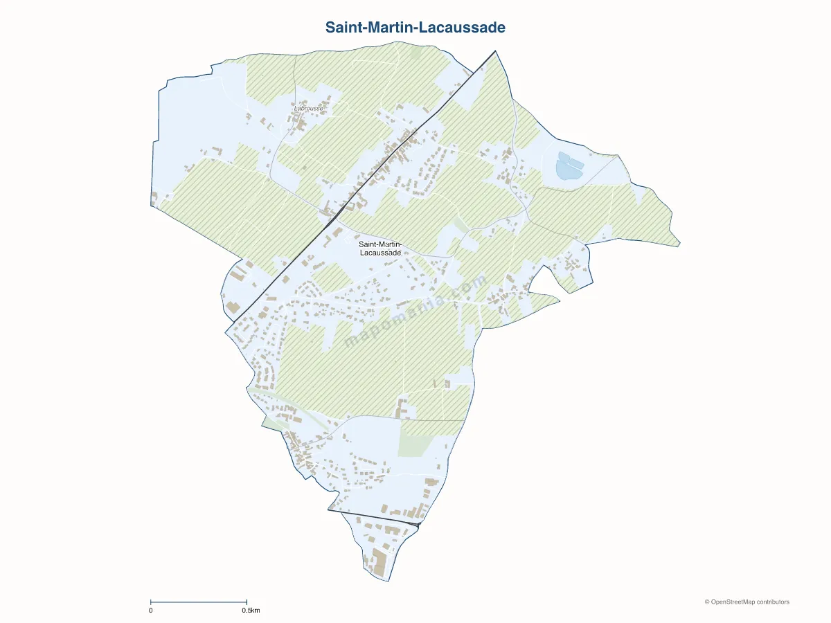 Carte de Saint-Martin-Lacaussade à personnaliser