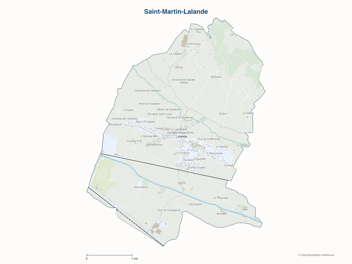 Carte de Saint-Martin-Lalande à personnaliser