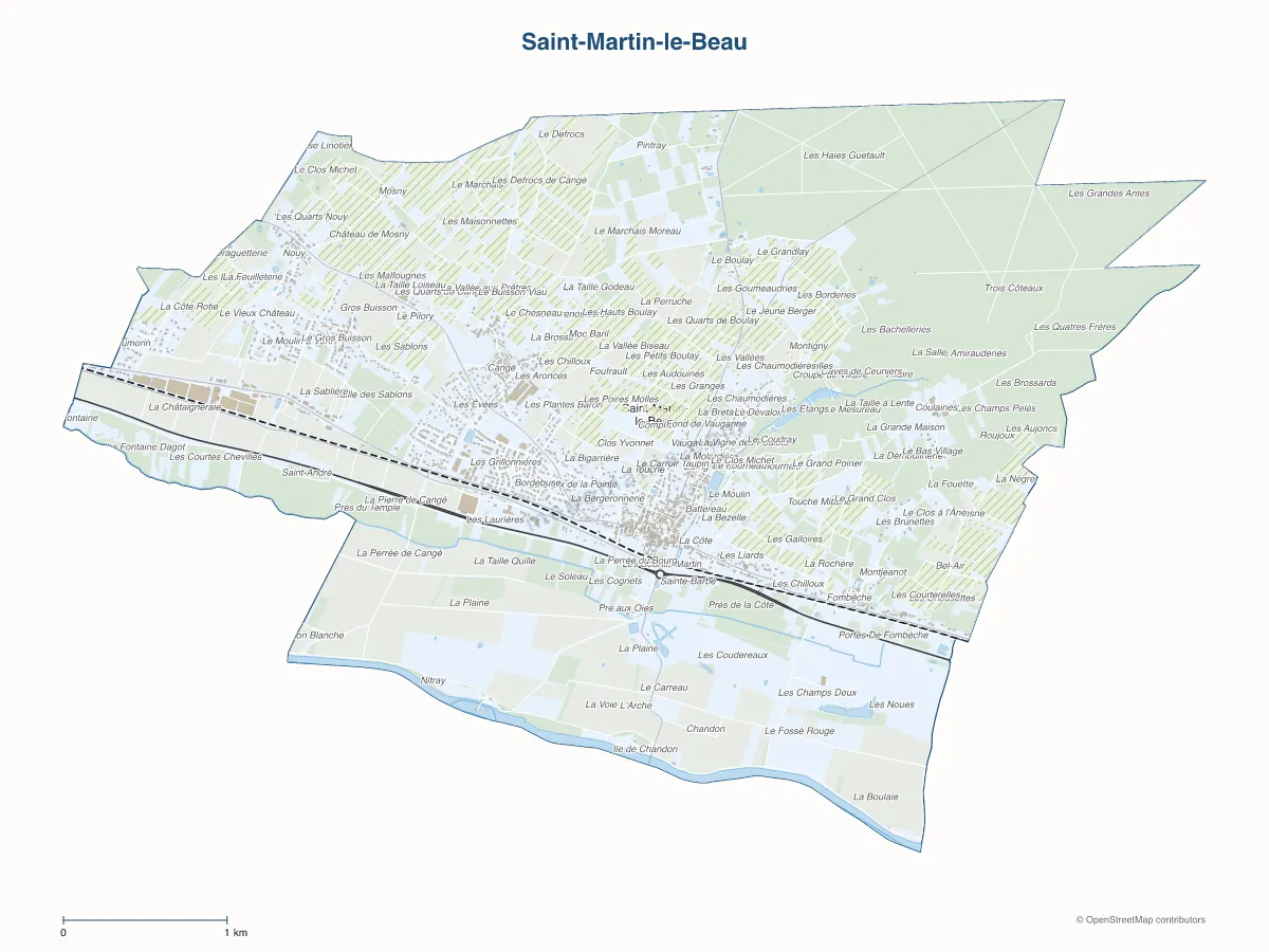 Carte de Saint-Martin-le-Beau à personnaliser
