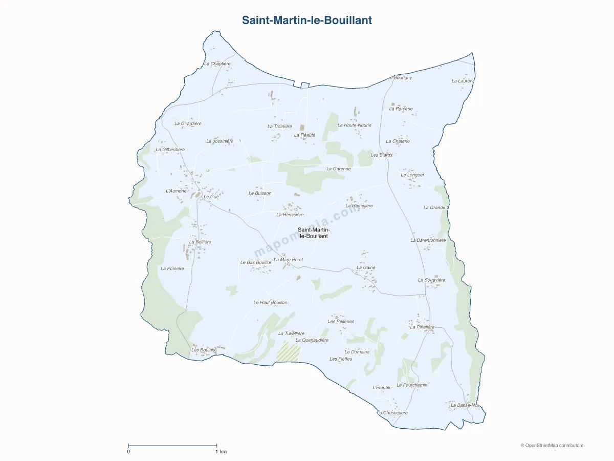 Carte de Saint-Martin-le-Bouillant à personnaliser