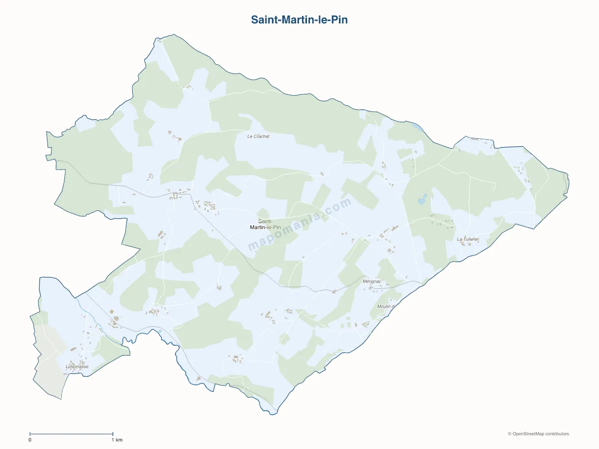 Carte de Saint-Martin-le-Pin à personnaliser