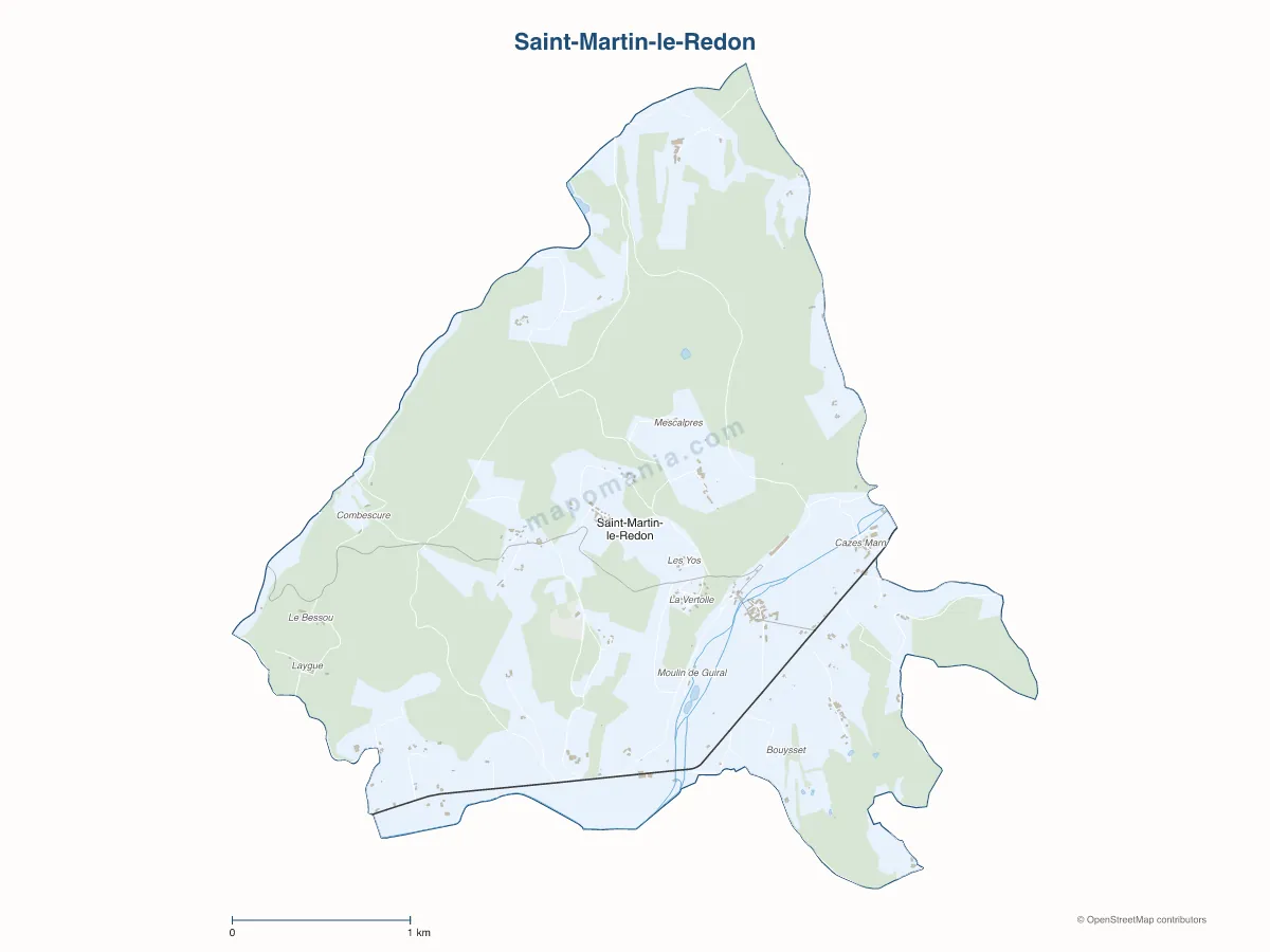 Carte de Saint-Martin-le-Redon à personnaliser