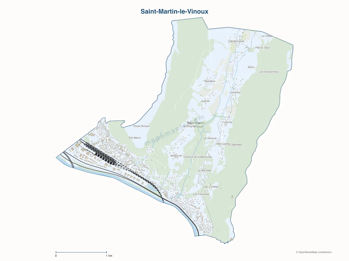 Carte de Saint-Martin-le-Vinoux à personnaliser