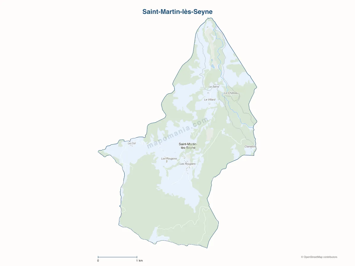 Carte de Saint-Martin-lès-Seyne à personnaliser