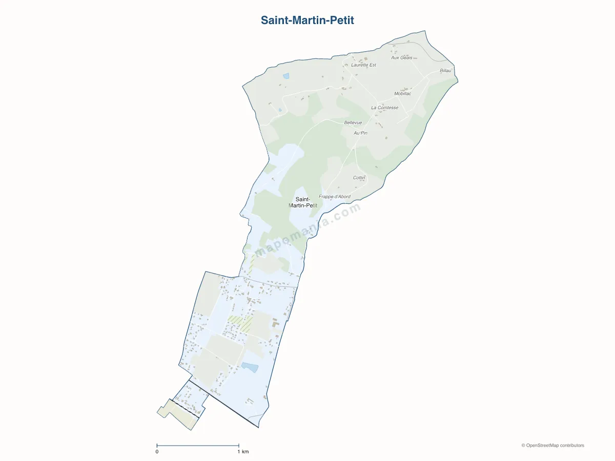 Carte de Saint-Martin-Petit à personnaliser