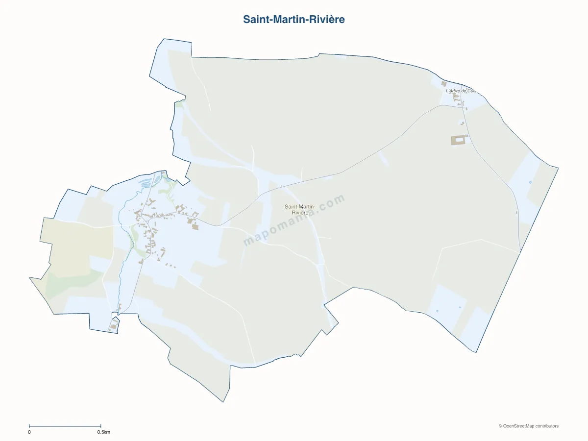 Carte de Saint-Martin-Rivière à personnaliser