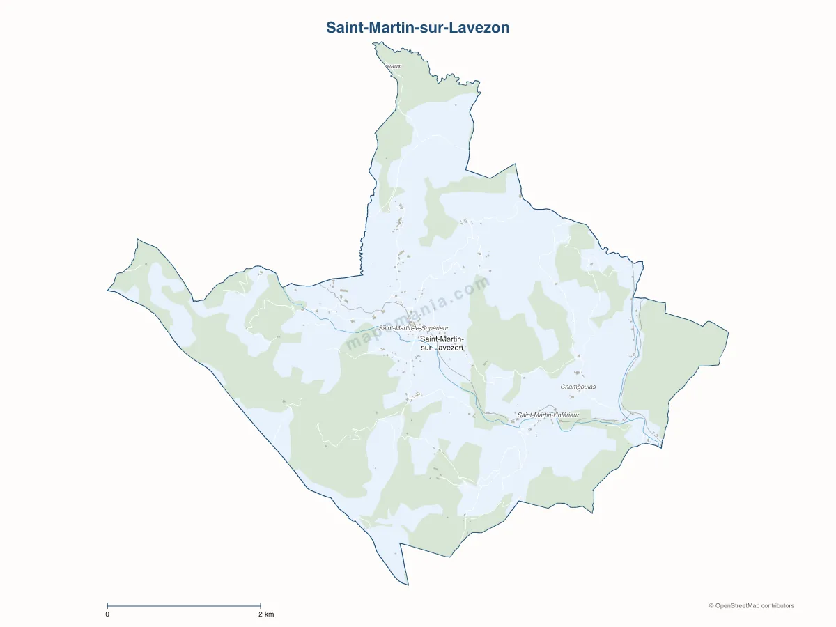 Carte de Saint-Martin-sur-Lavezon à personnaliser