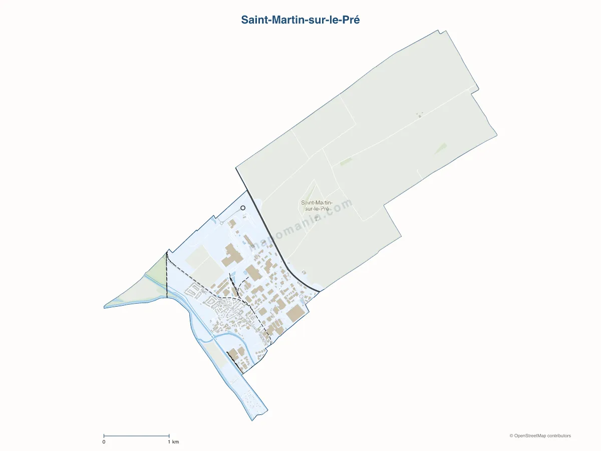 Carte de Saint-Martin-sur-le-Pré à personnaliser