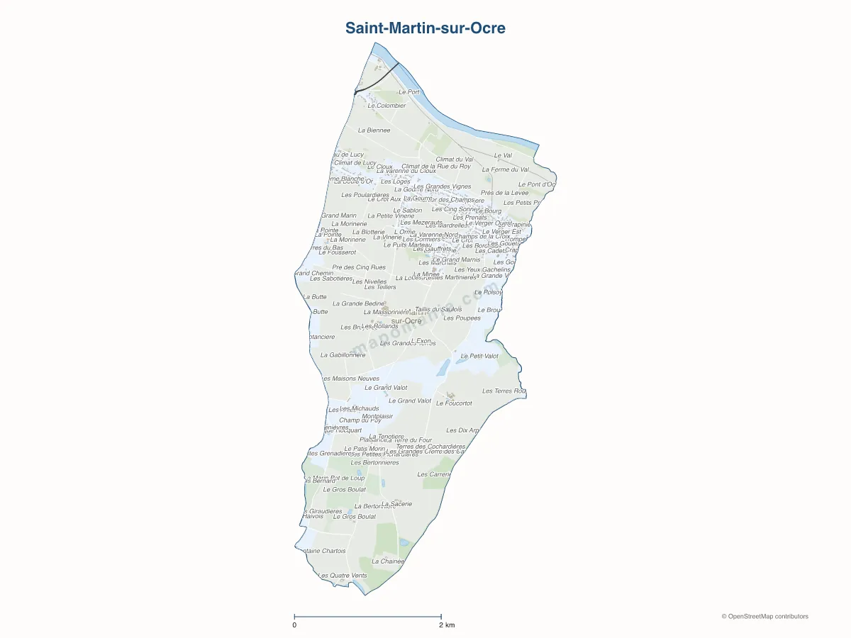 Carte de Saint-Martin-sur-Ocre à personnaliser