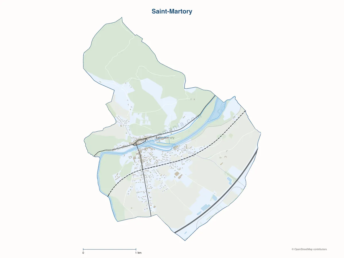 Carte de Saint-Martory à personnaliser