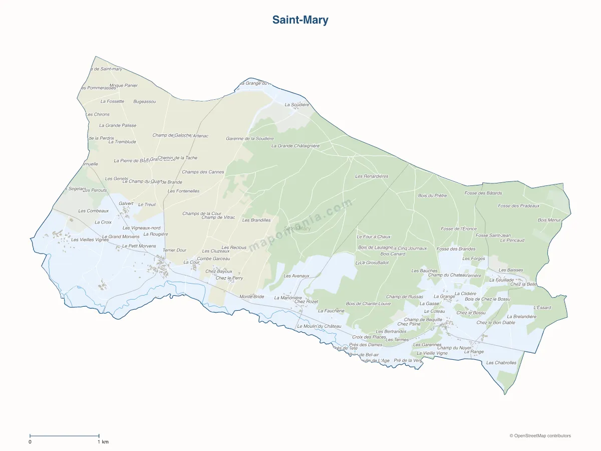 Carte de Saint-Mary à personnaliser