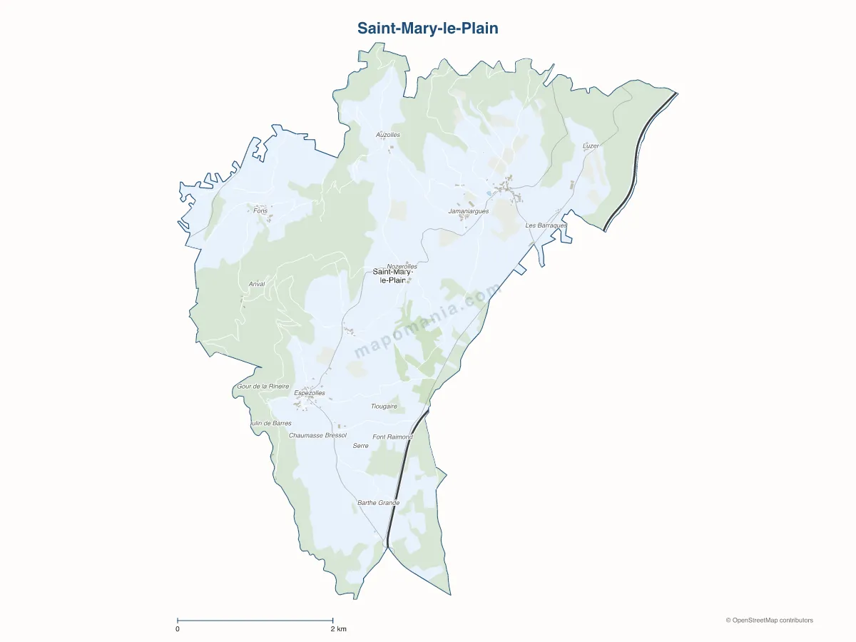 Carte de Saint-Mary-le-Plain à personnaliser