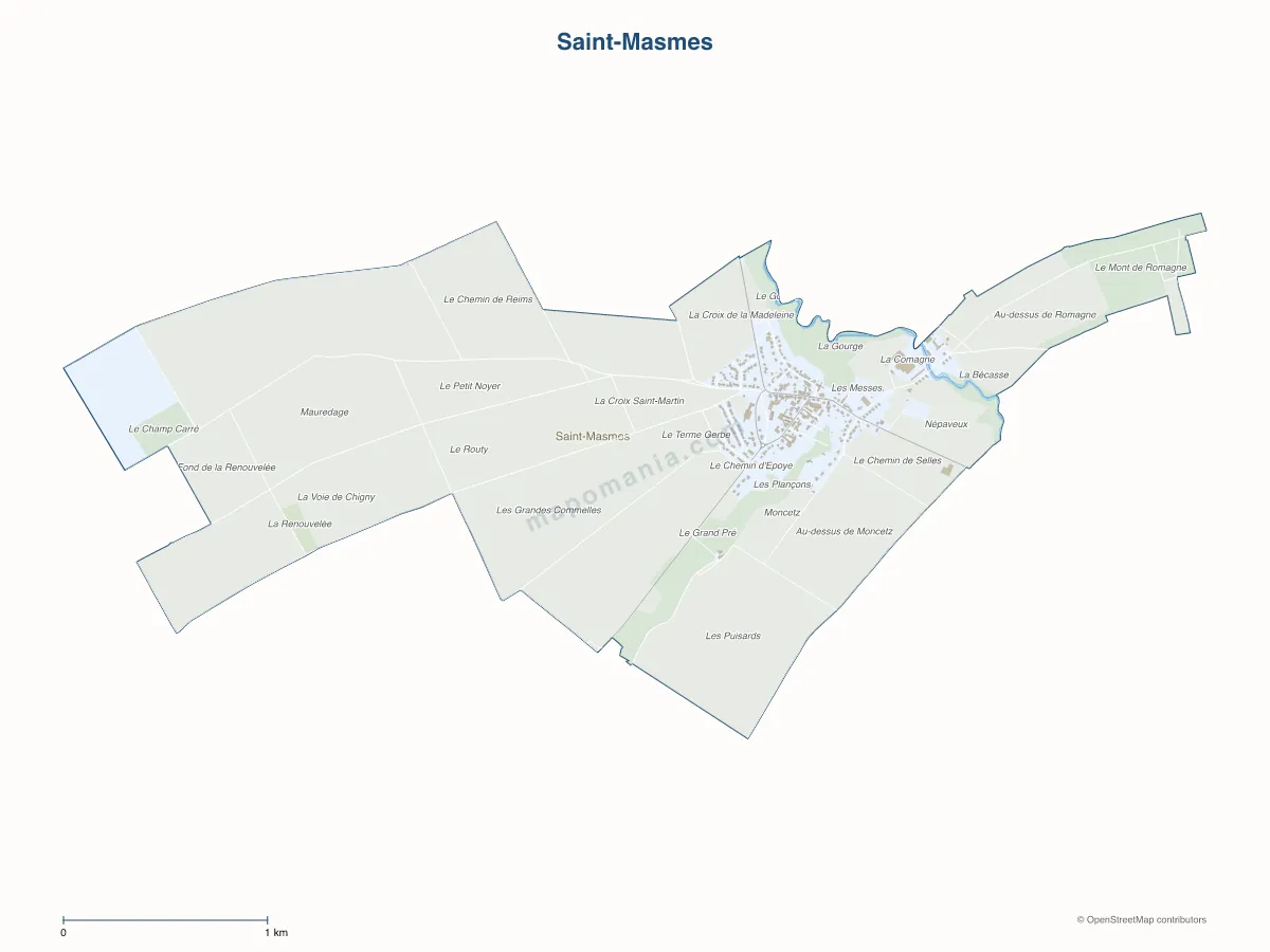 Carte de Saint-Masmes à personnaliser