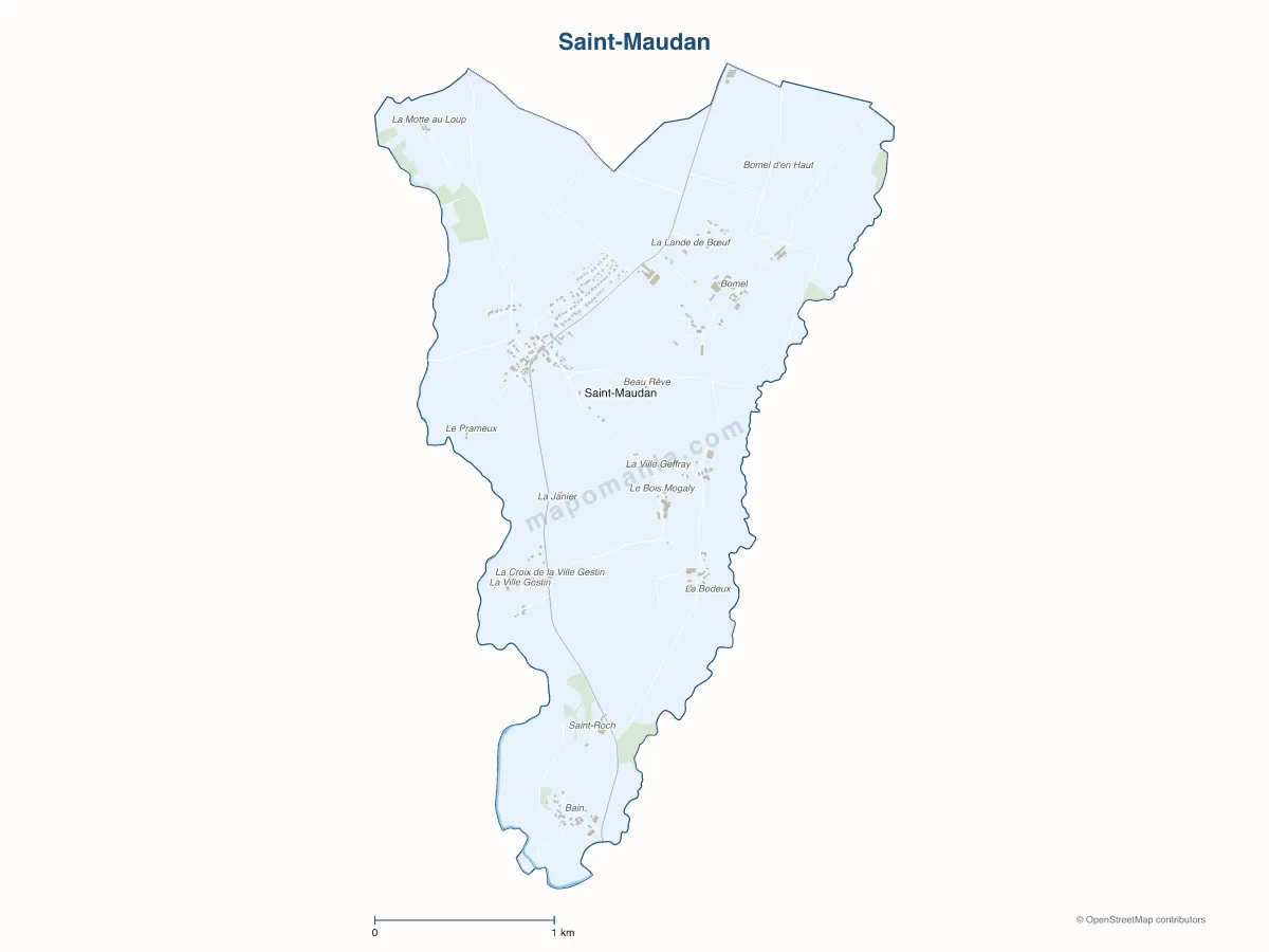 Carte de Saint-Maudan à personnaliser