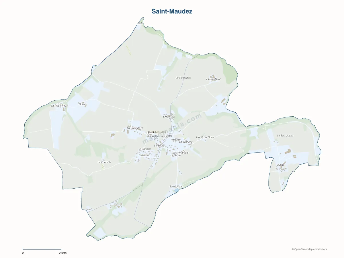 Carte de Saint-Maudez à personnaliser