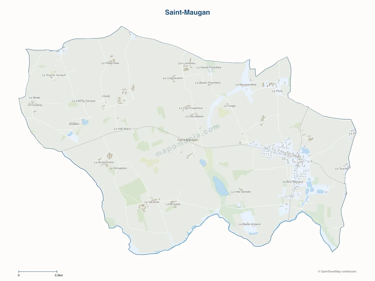 Carte de Saint-Maugan à personnaliser