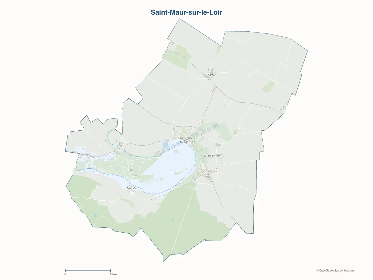 Carte de Saint-Maur-sur-le-Loir à personnaliser