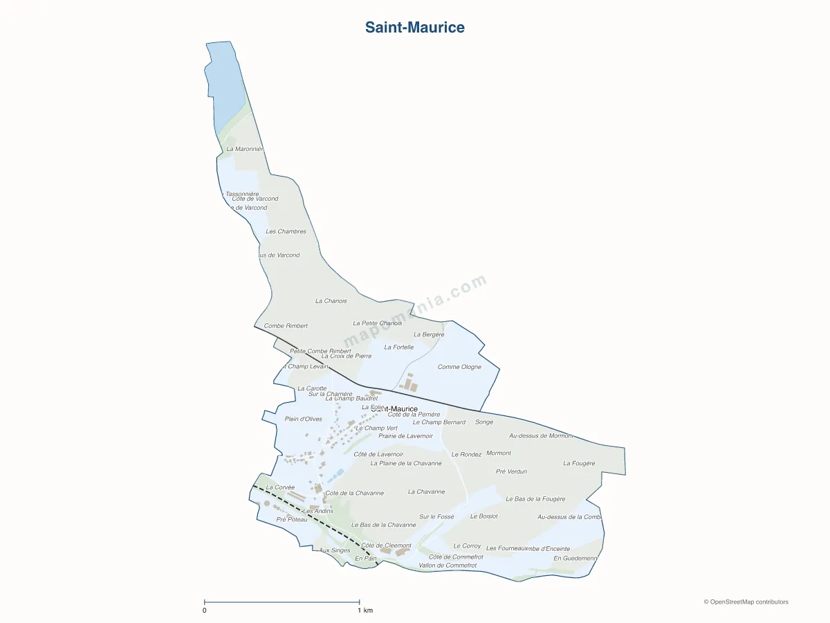 Carte de Saint-Maurice à personnaliser