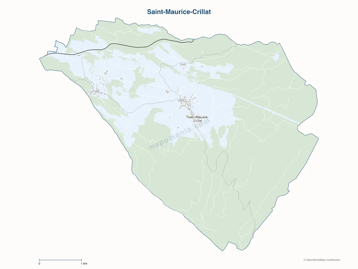 Carte de Saint-Maurice-Crillat à personnaliser