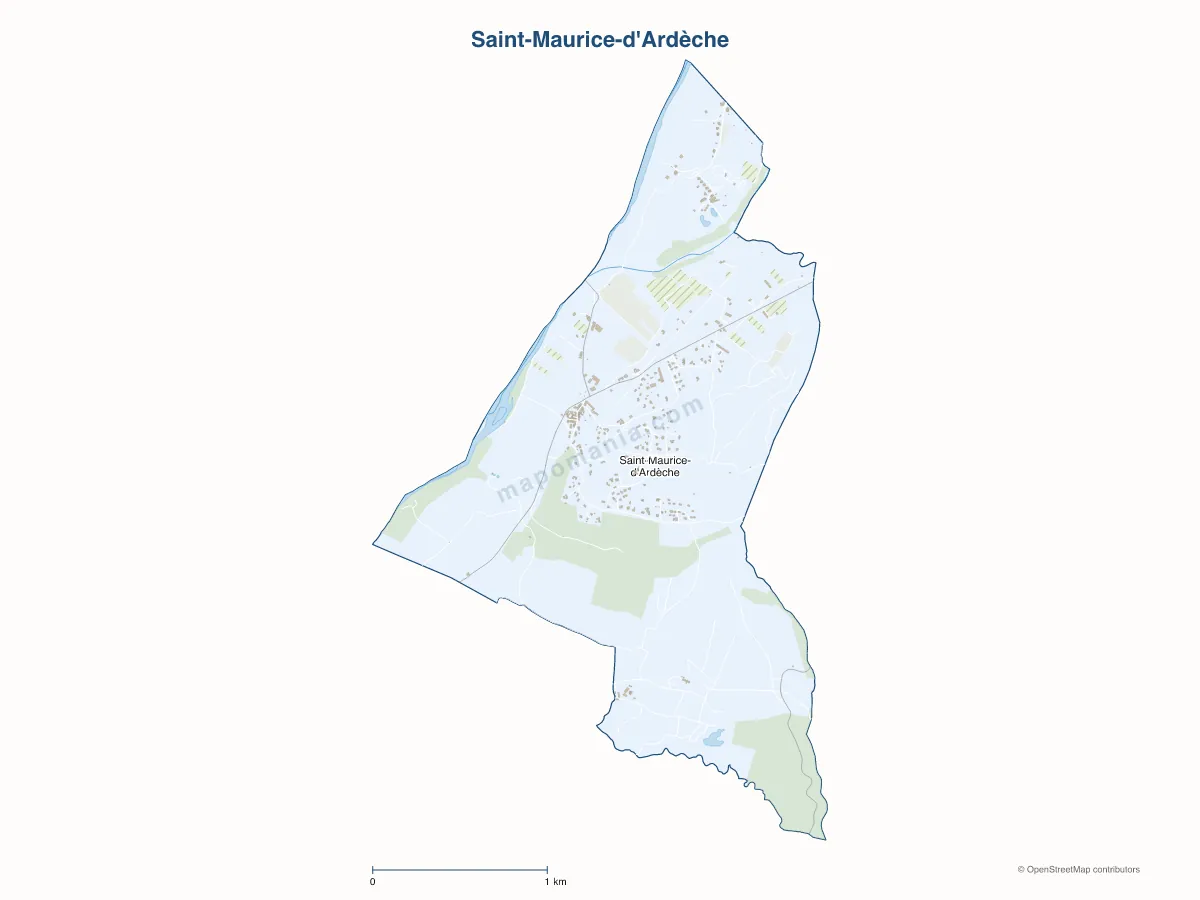 Carte de Saint-Maurice-d'Ardèche à personnaliser