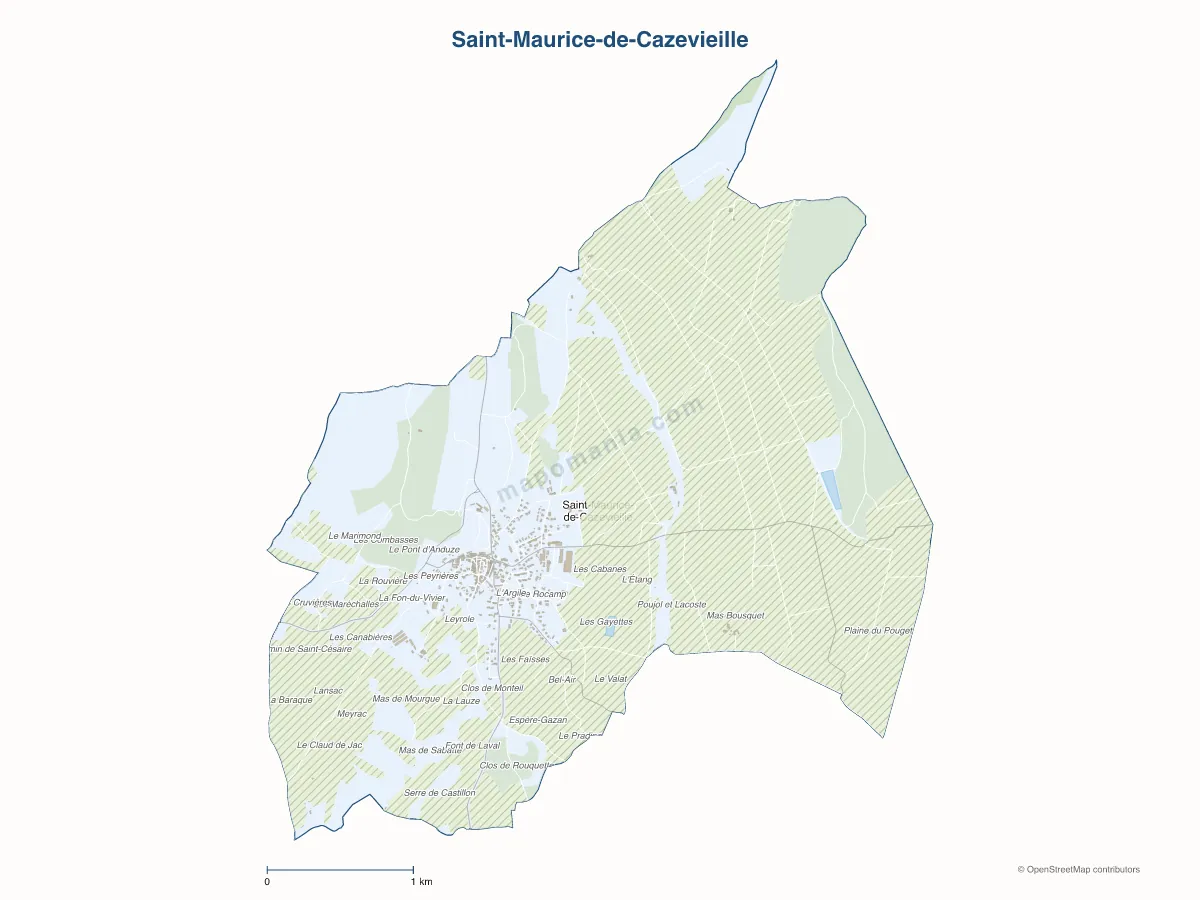 Carte de Saint-Maurice-de-Cazevieille à personnaliser