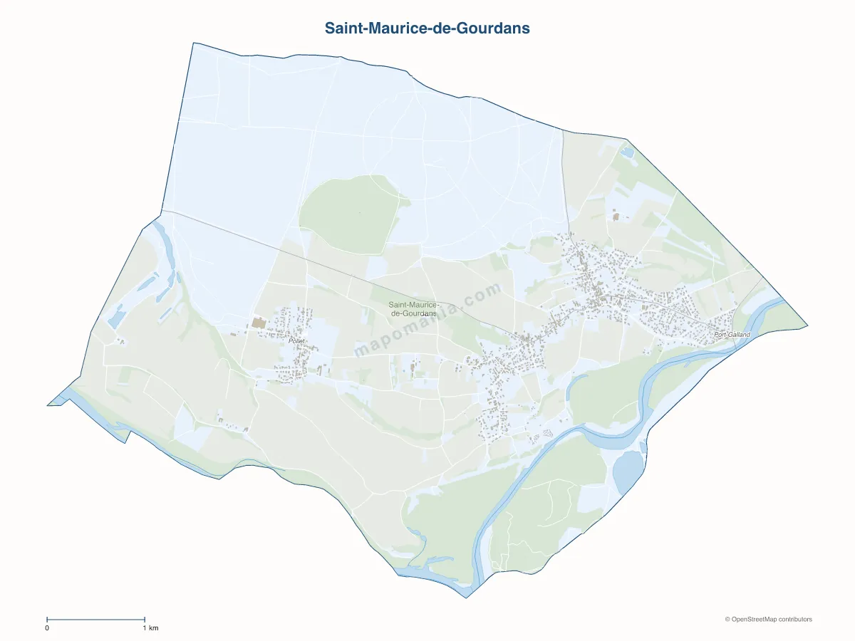 Carte de Saint-Maurice-de-Gourdans à personnaliser