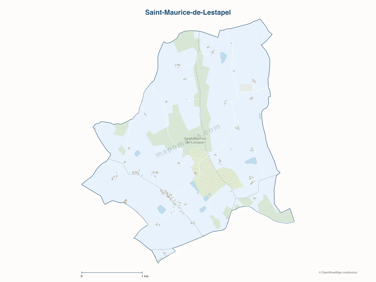 Carte de Saint-Maurice-de-Lestapel à personnaliser