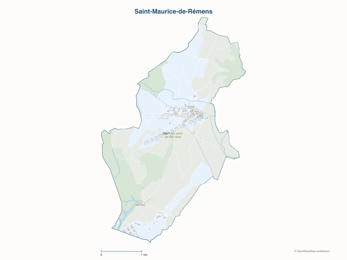 Carte de Saint-Maurice-de-Rémens à personnaliser