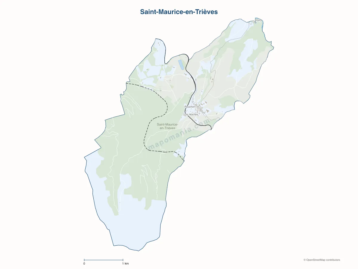 Carte de Saint-Maurice-en-Trièves à personnaliser