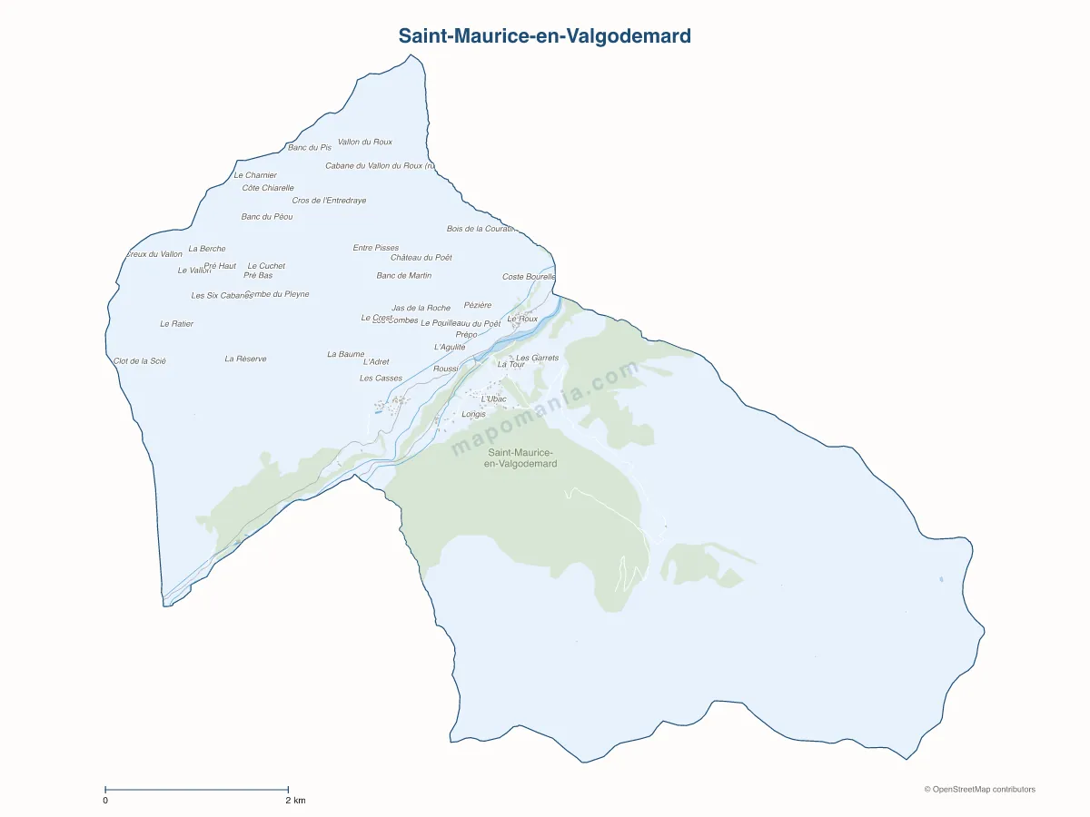 Carte de Saint-Maurice-en-Valgodemard à personnaliser
