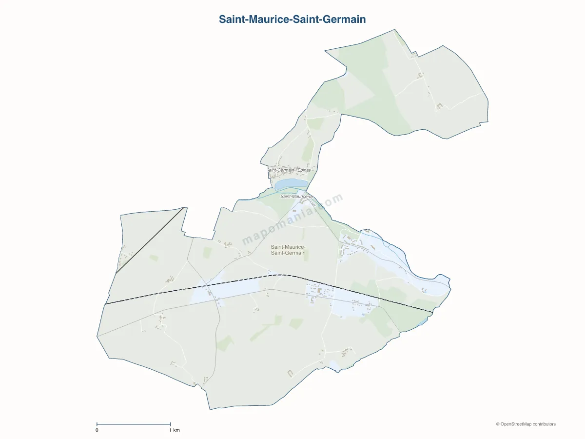 Carte de Saint-Maurice-Saint-Germain à personnaliser