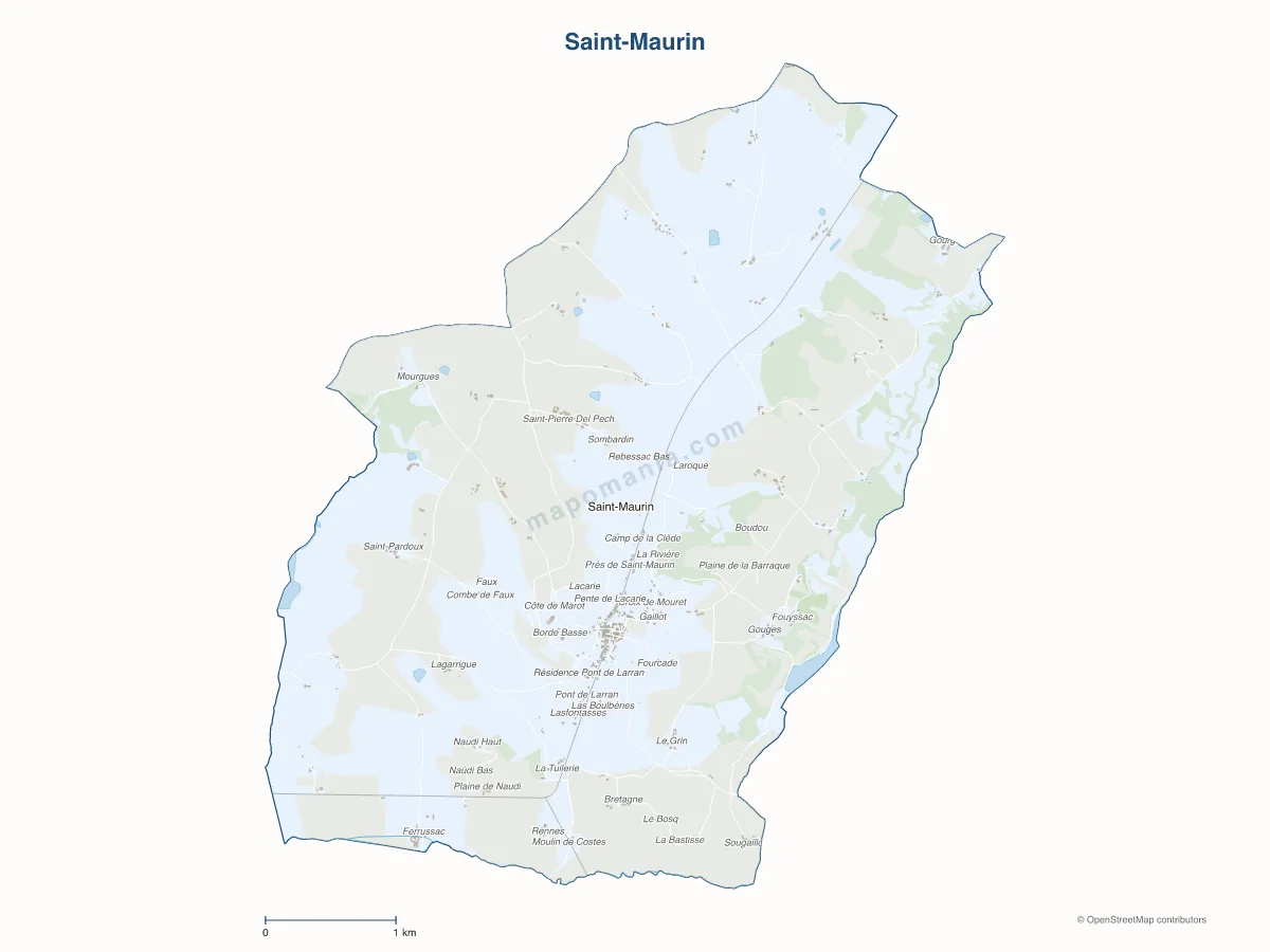 Carte de Saint-Maurin à personnaliser