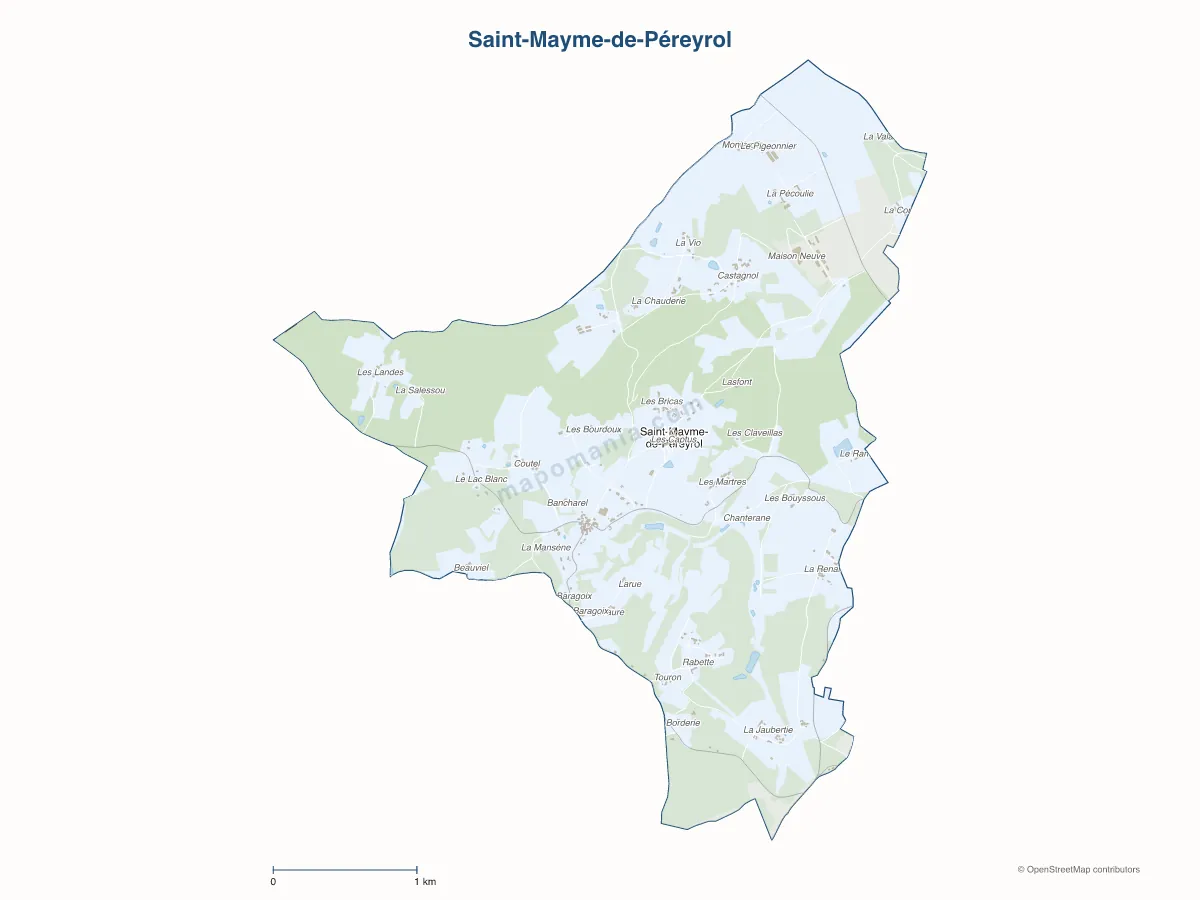 Carte de Saint-Mayme-de-Péreyrol à personnaliser