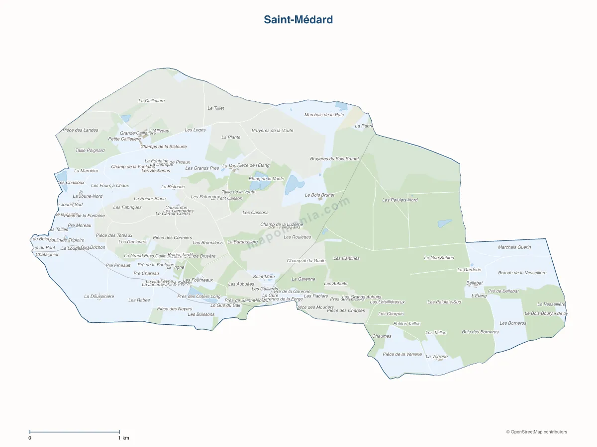 Carte de Saint-Médard à personnaliser