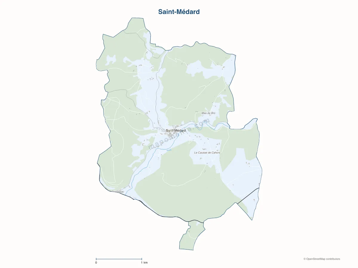 Carte de Saint-Médard à personnaliser
