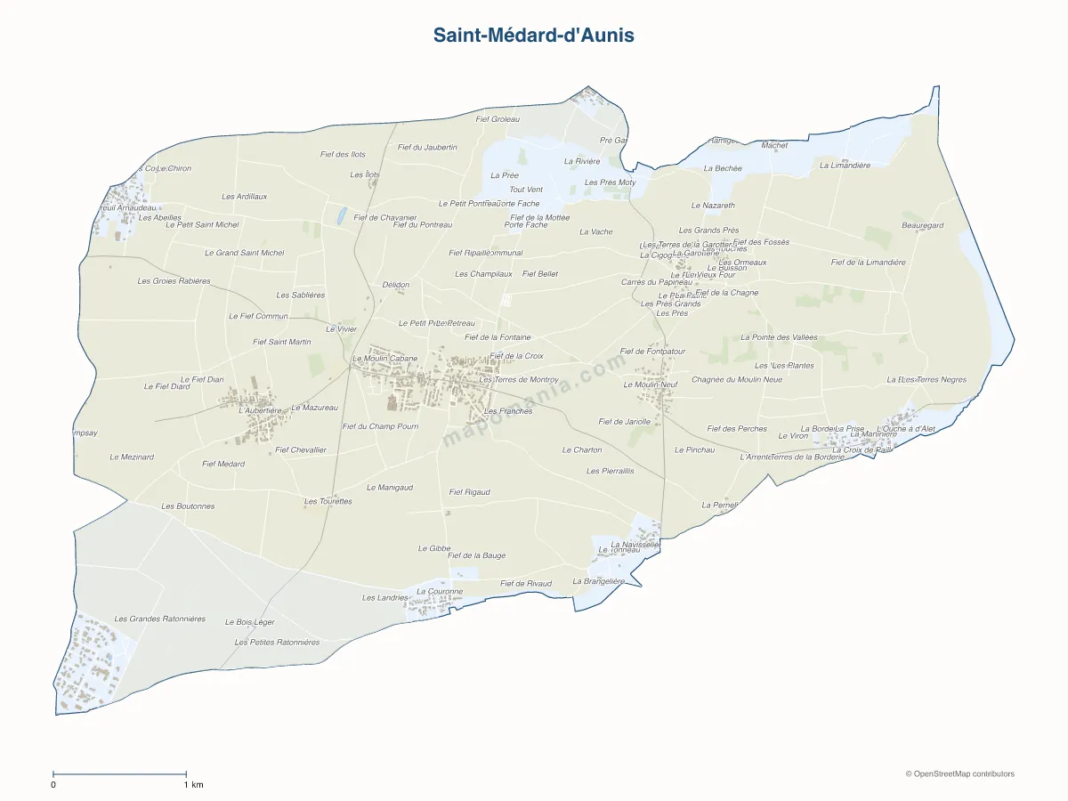 Carte de Saint-Médard-d'Aunis à personnaliser