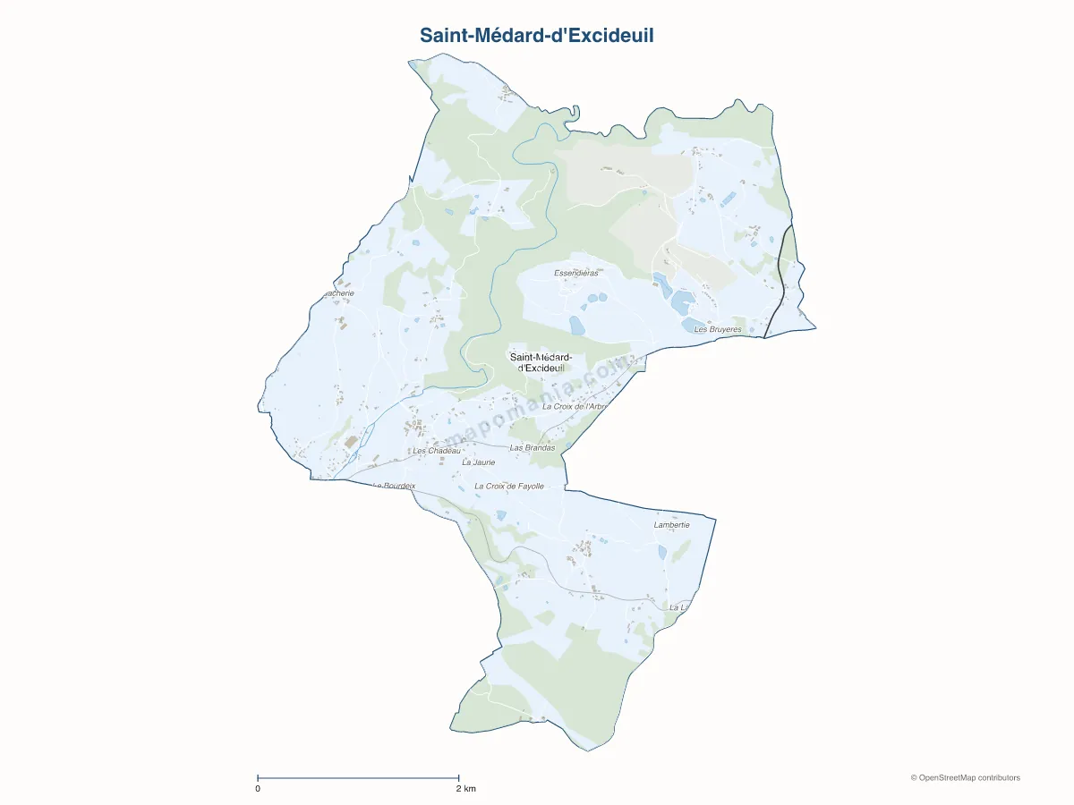 Carte de Saint-Médard-d'Excideuil à personnaliser