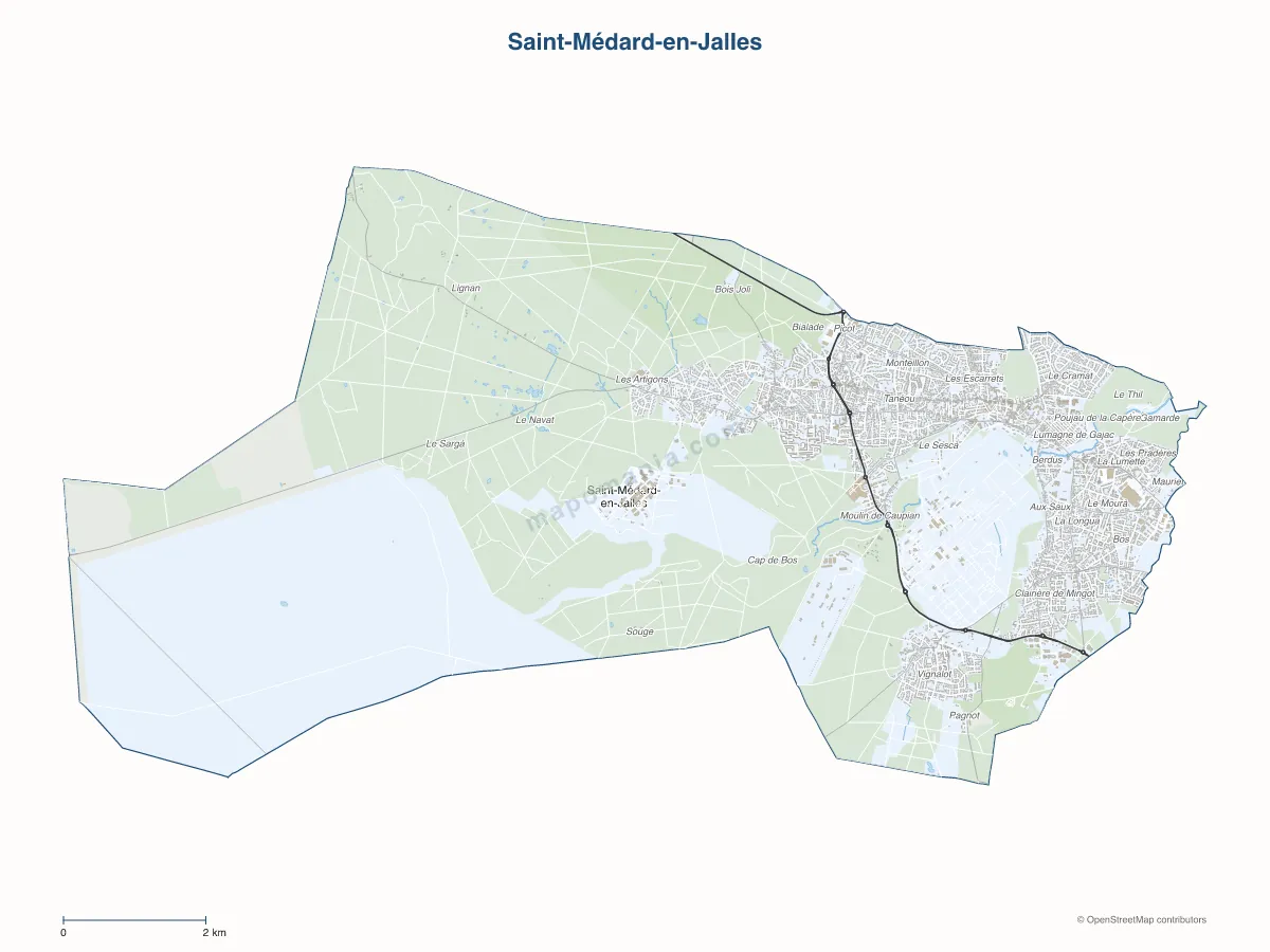 Carte de Saint-Médard-en-Jalles à personnaliser