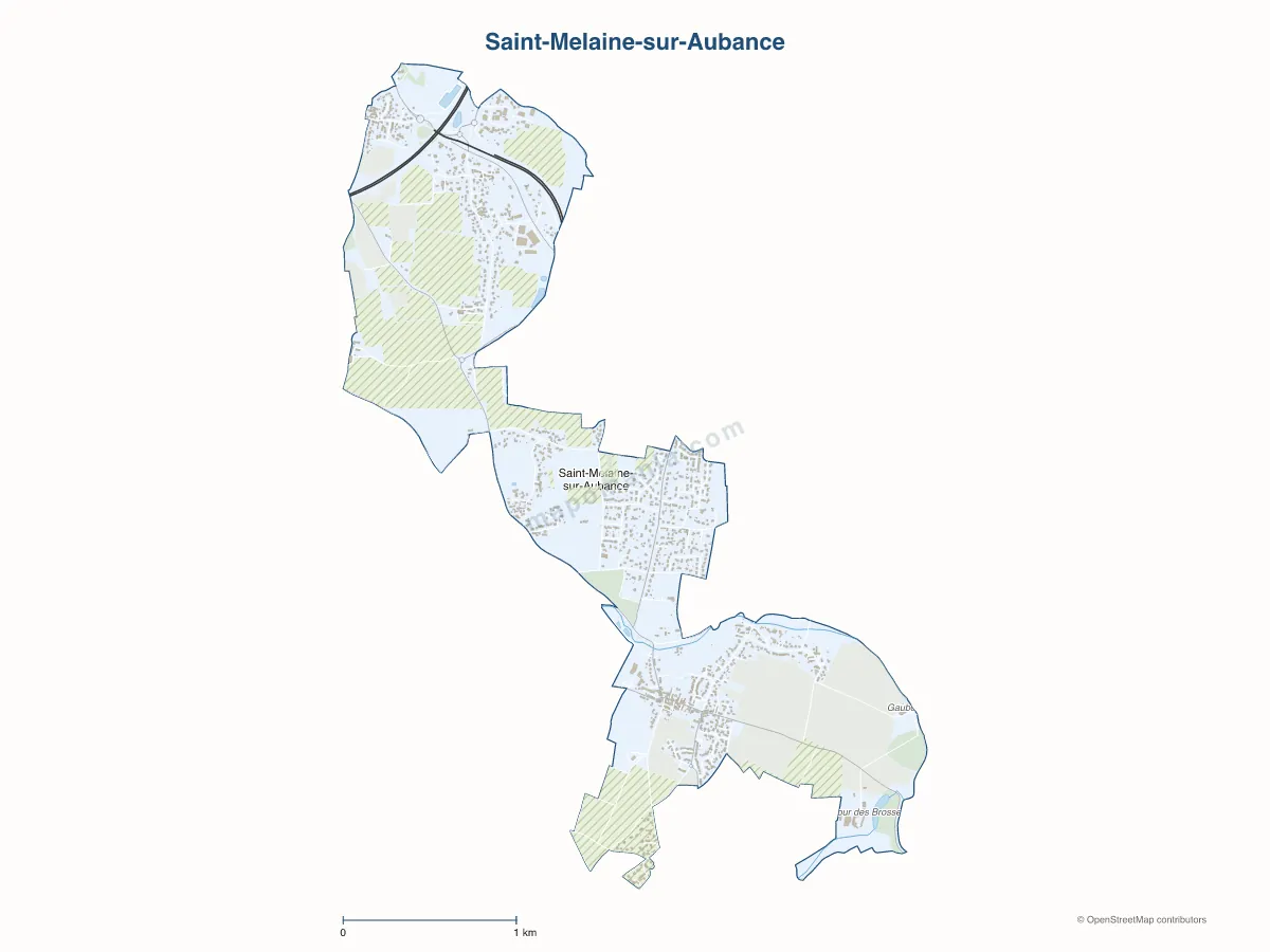 Carte de Saint-Melaine-sur-Aubance à personnaliser