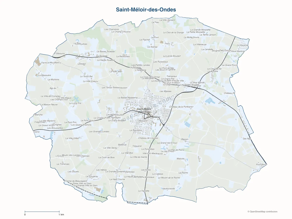 Carte de Saint-Méloir-des-Ondes à personnaliser