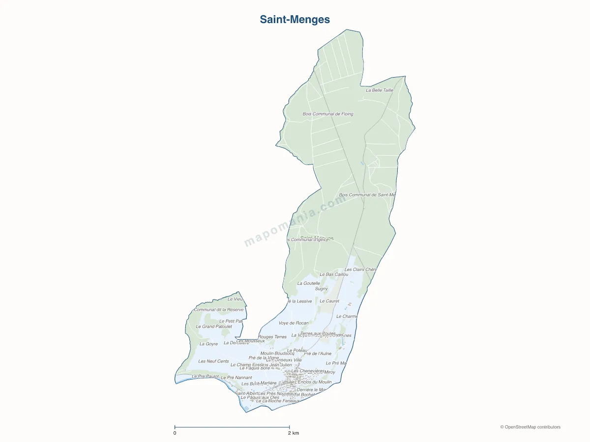 Carte de Saint-Menges à personnaliser