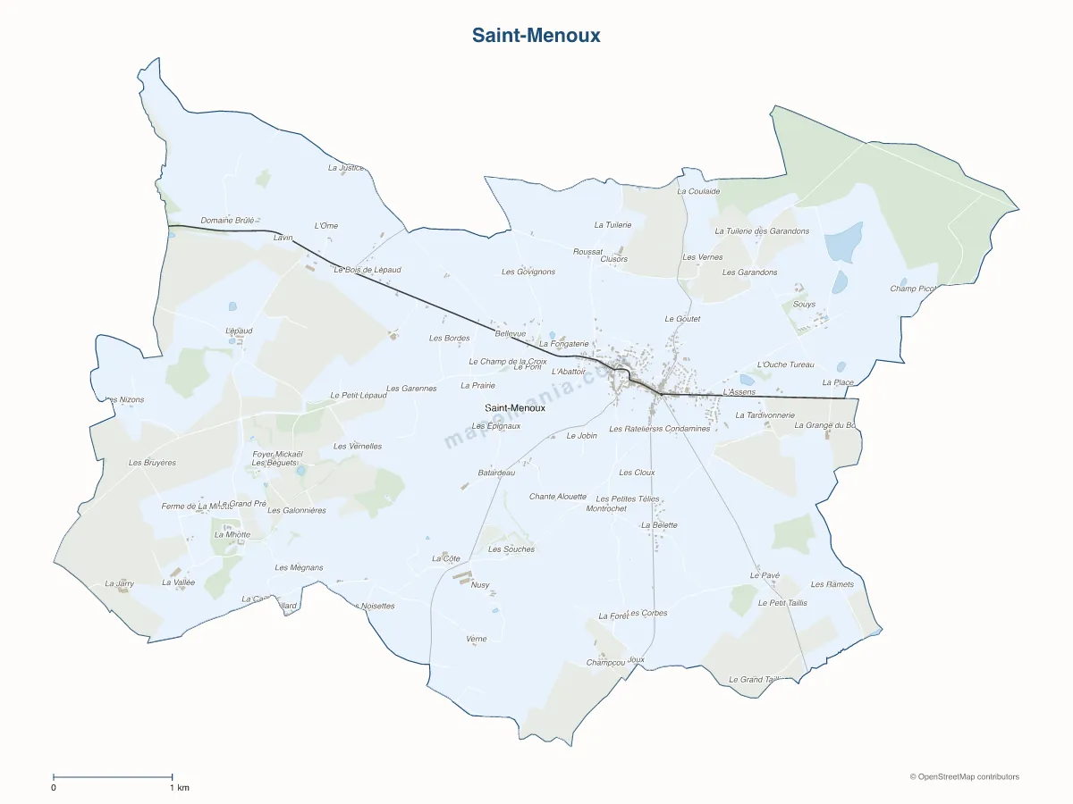 Carte de Saint-Menoux à personnaliser