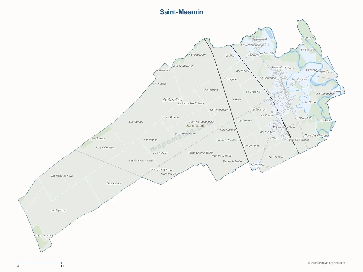 Carte de Saint-Mesmin à personnaliser